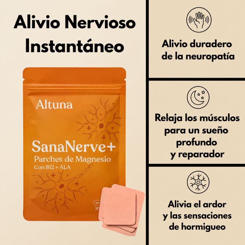 SanaNerve+® Parches de Magnesio para el Alivio Nervioso