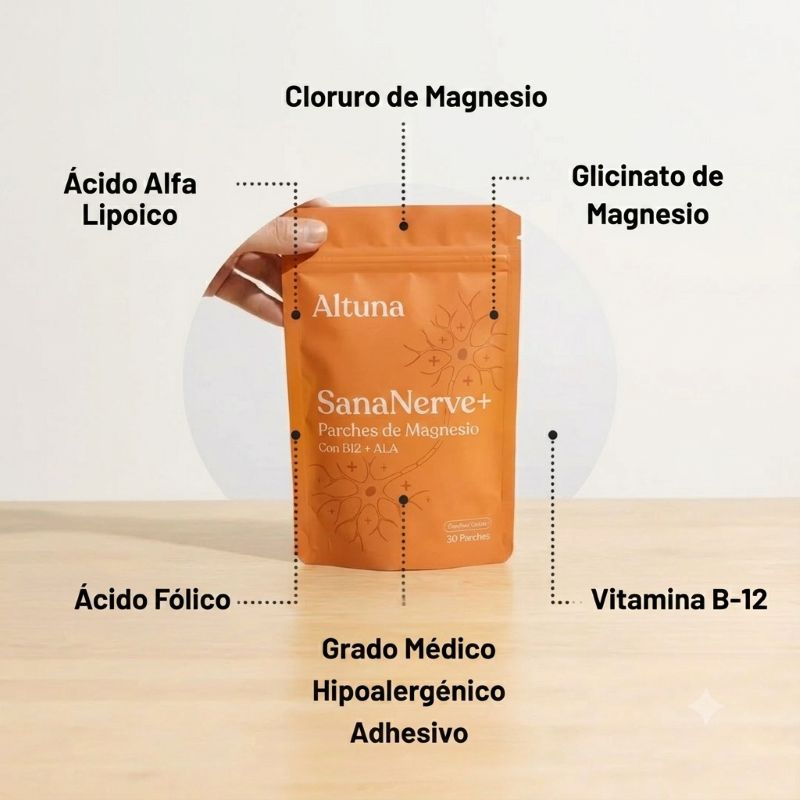 SanaNerve+® Parches de Magnesio para el Alivio Nervioso